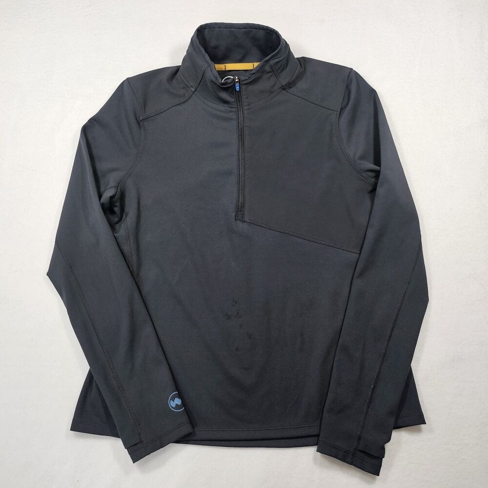 Janji Women's Devi 1/4 Zip Running hiking Pullover Black (Minor Flaw)- Small